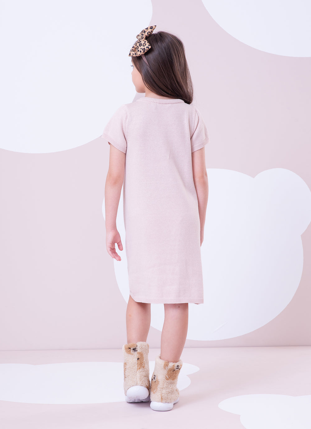 Vestido Tricot Rostinhos Ursinhas Cristais