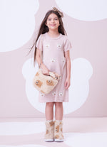 Vestido Tricot Rostinhos Ursinhas Cristais