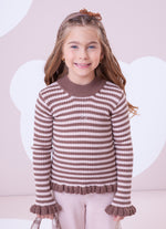 Blusa Tricot Canelado Listrado