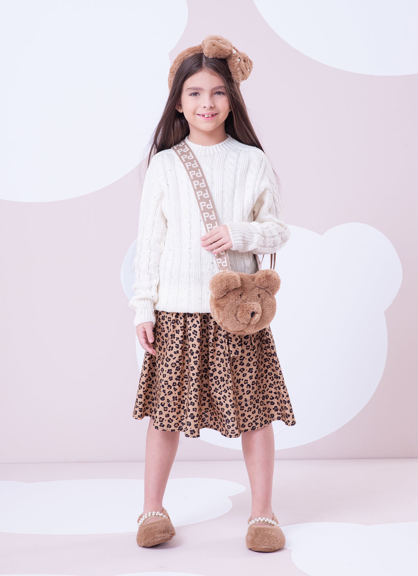 Saia Short Midi Algodão Estampa Onçinha