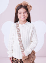 Blusa Tricot Sem Costura Tranças Cristal