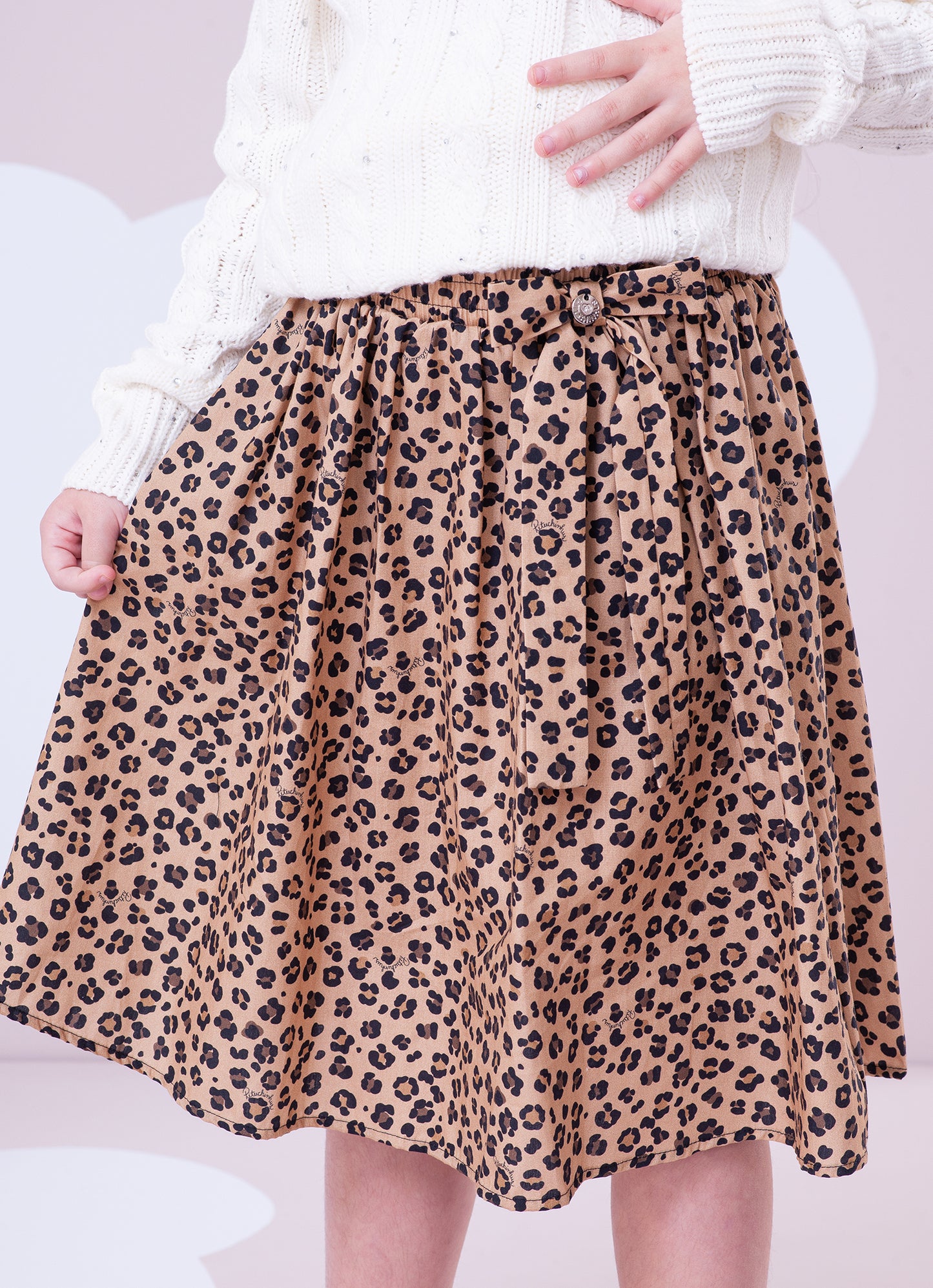Saia Short Midi Algodão Estampa Onçinha