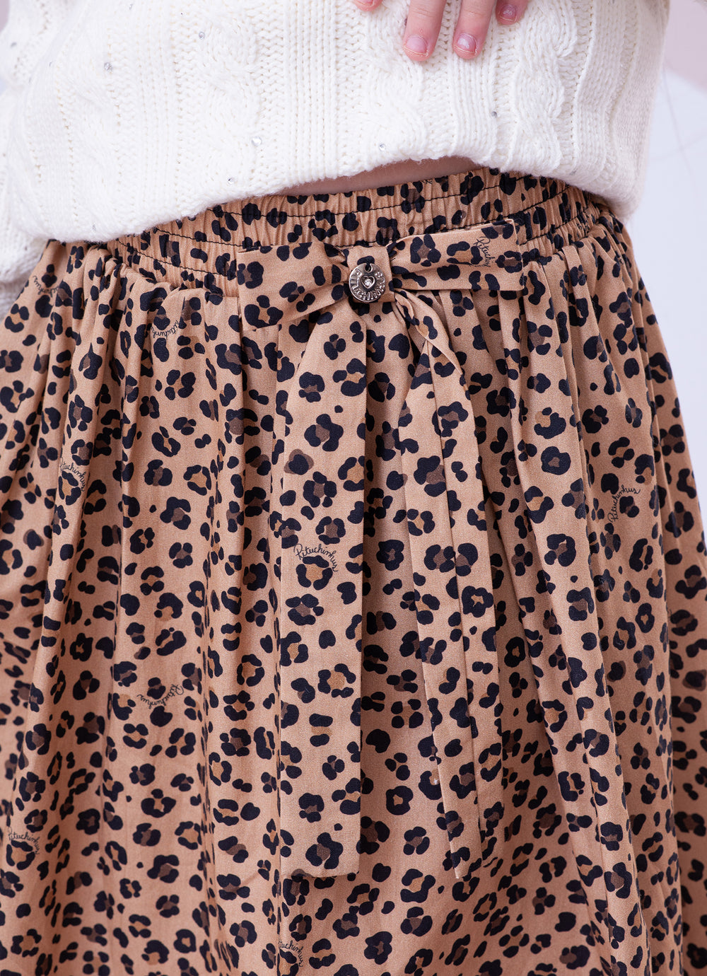Saia Short Midi Algodão Estampa Onçinha