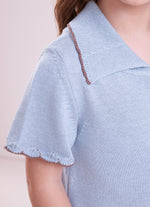 Vestido Tricot Gola Polo Laços Bolsos