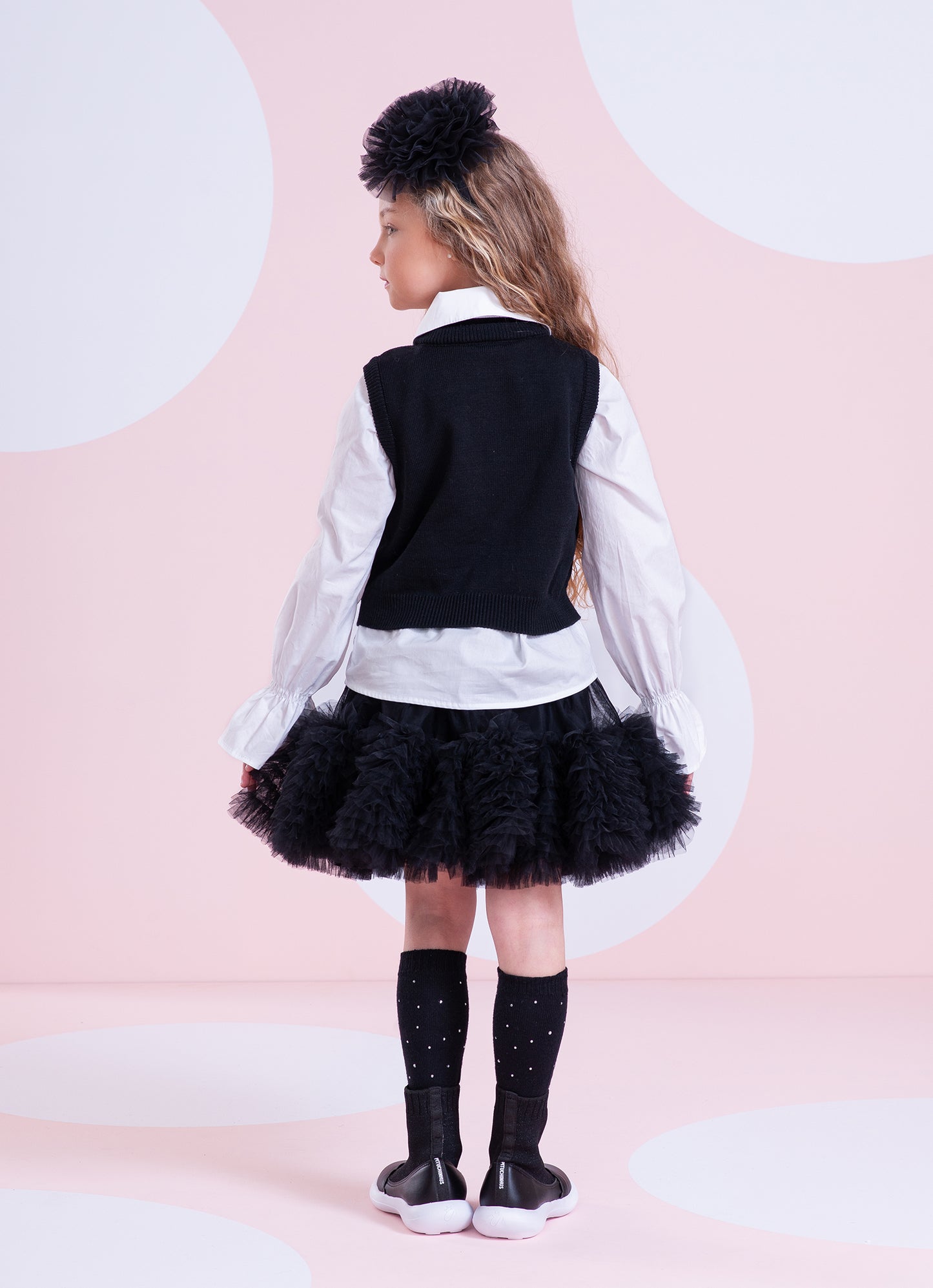 Colete Tricot Laço Poá Bordado