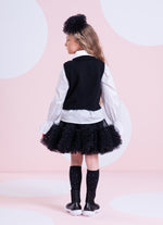 Colete Tricot Laço Poá Bordado