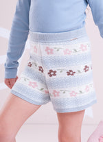 Short Tricot Listrado Multi Flores