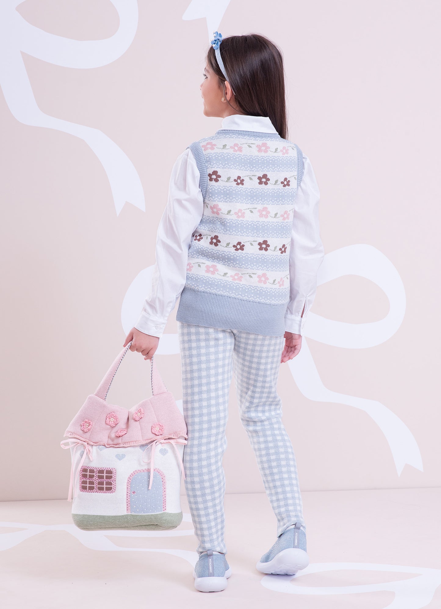 Colete Tricot Listrado Multi Flores