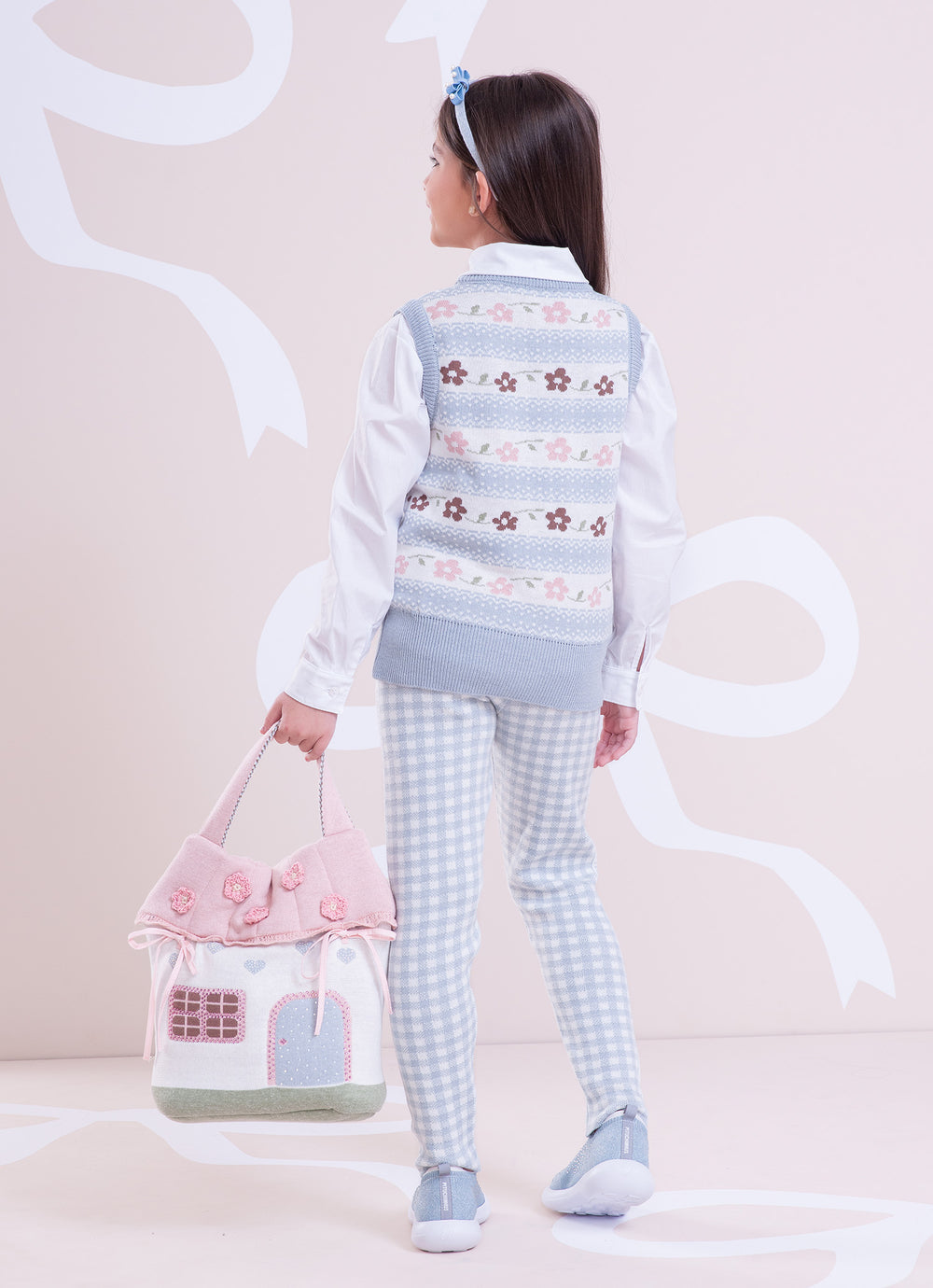 Colete Tricot Listrado Multi Flores