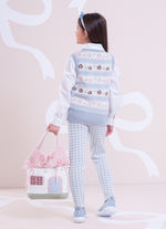 Colete Tricot Listrado Multi Flores