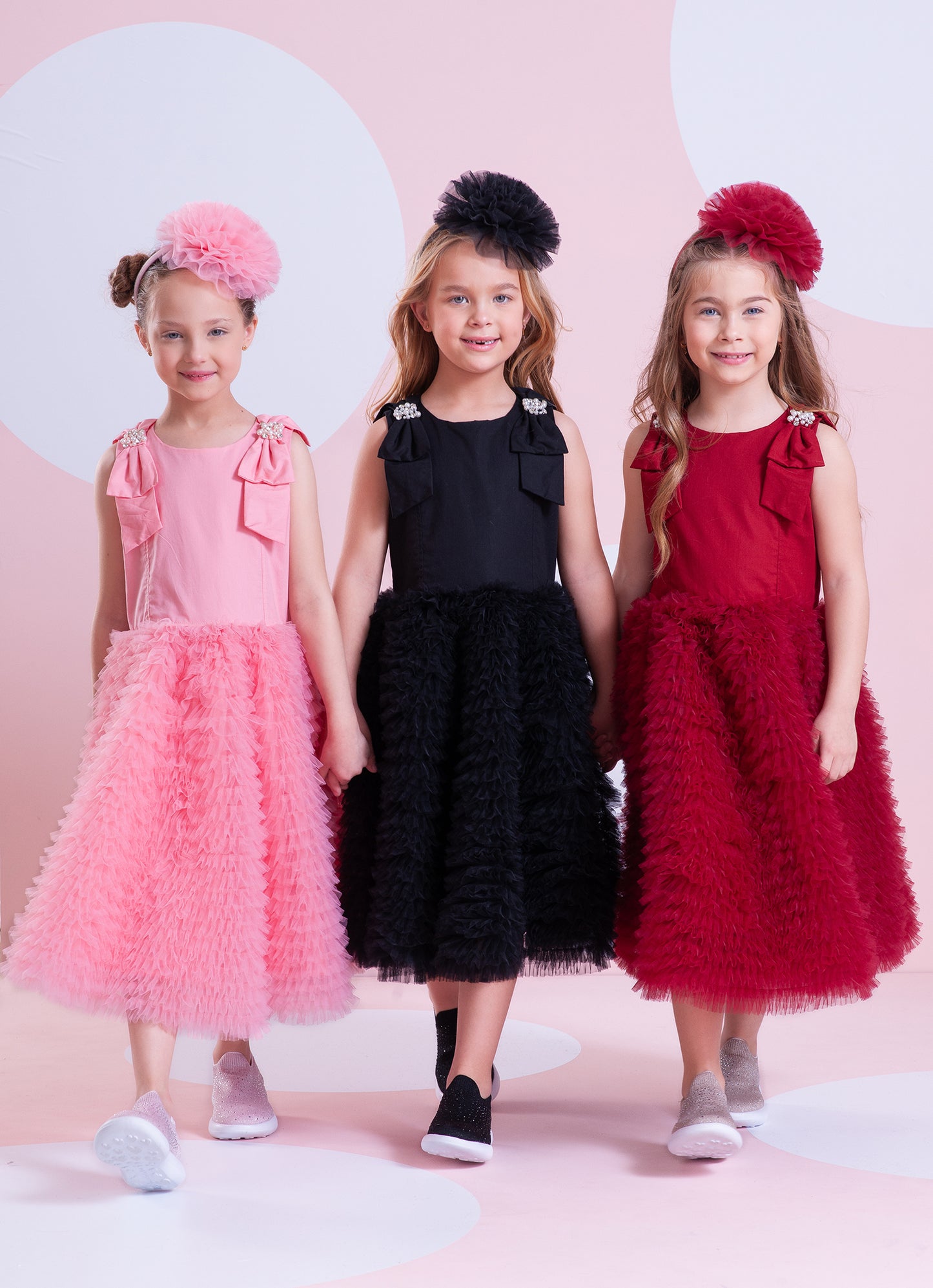 Vestido Festa Saia Tule Maxi Laço