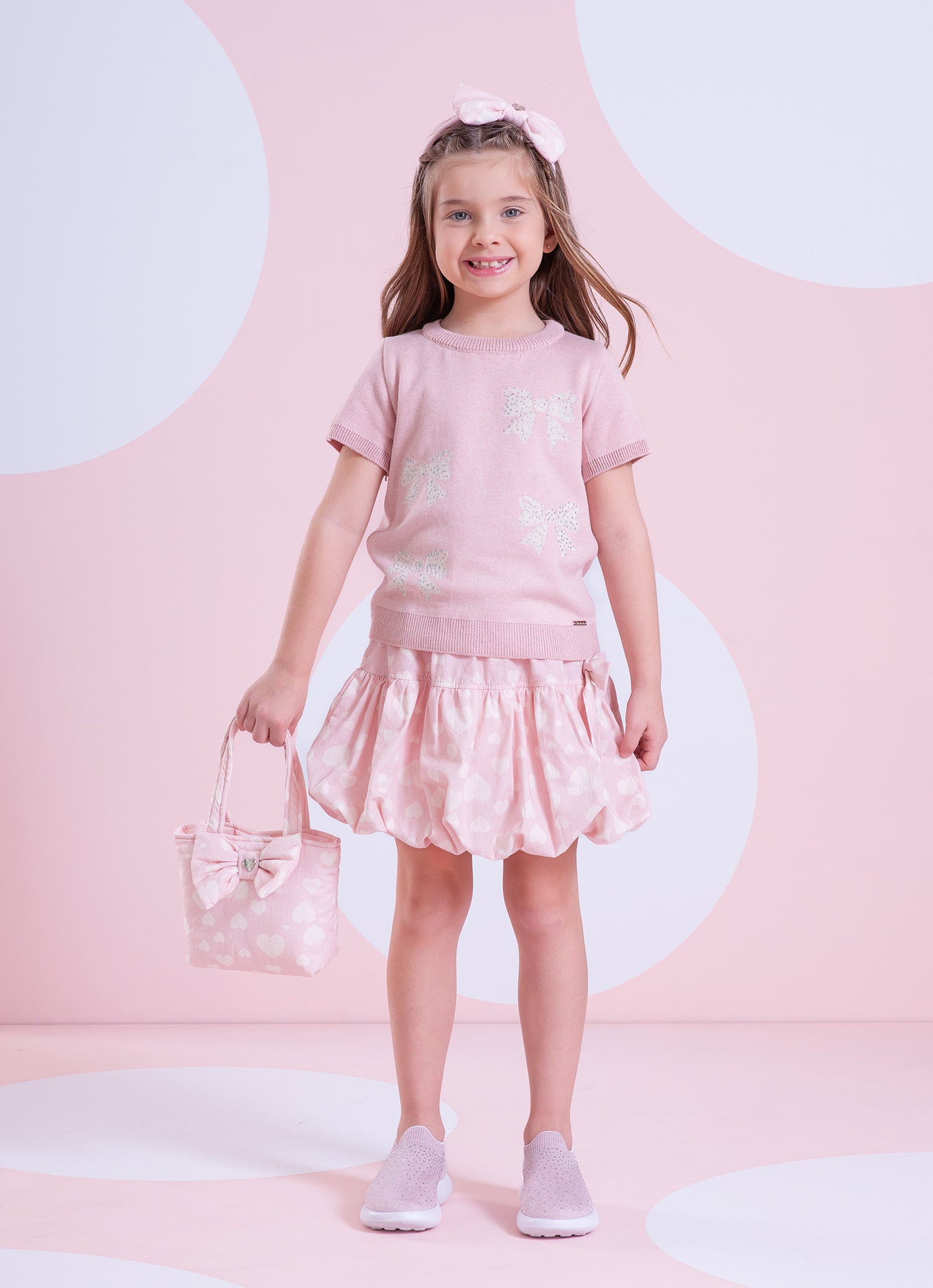 Saia Short Balonê Estampa Corações