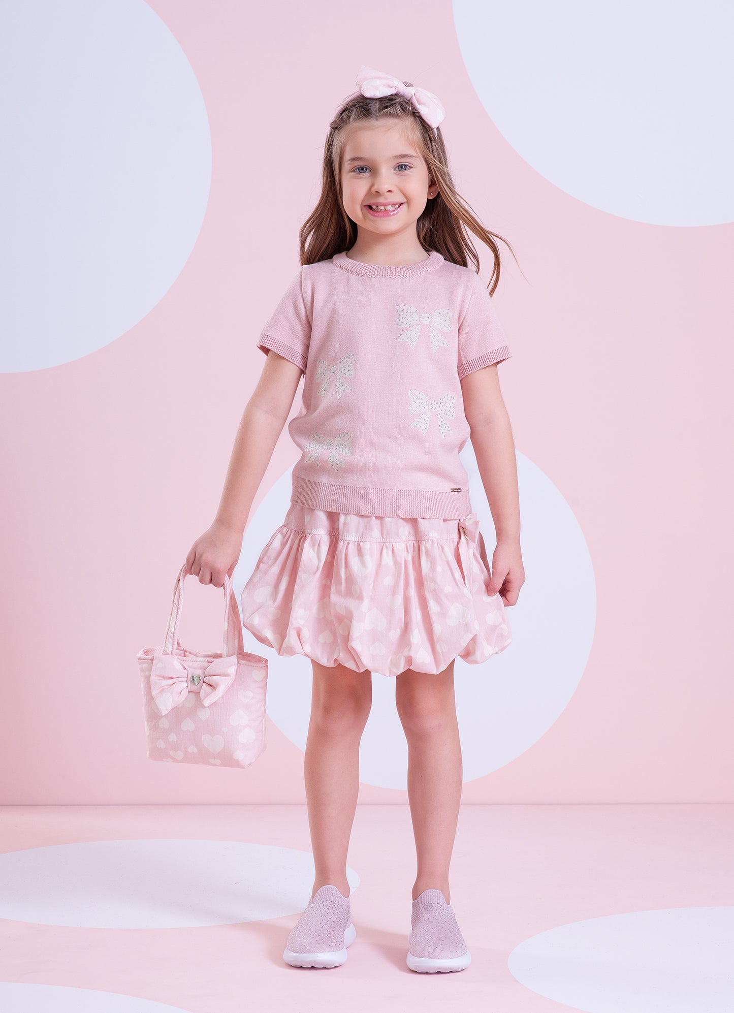 Saia Short Balonê Estampa Corações