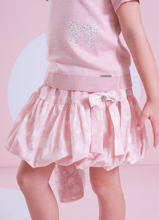 Saia Short Balonê Estampa Corações