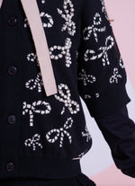 Casaco Tricot Multi Lacinhos Bordados