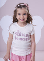 Conjunto Blusa Ribana Princess Saia Short Laçinhos