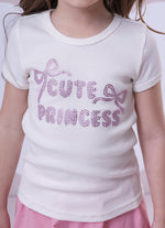 Conjunto Blusa Ribana Princess Saia Short Laçinhos
