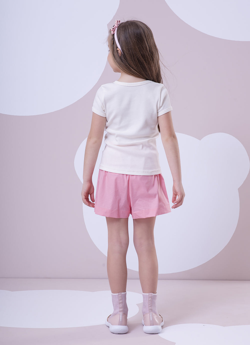 Conjunto Blusa Ribana Princess Saia Short Laçinhos