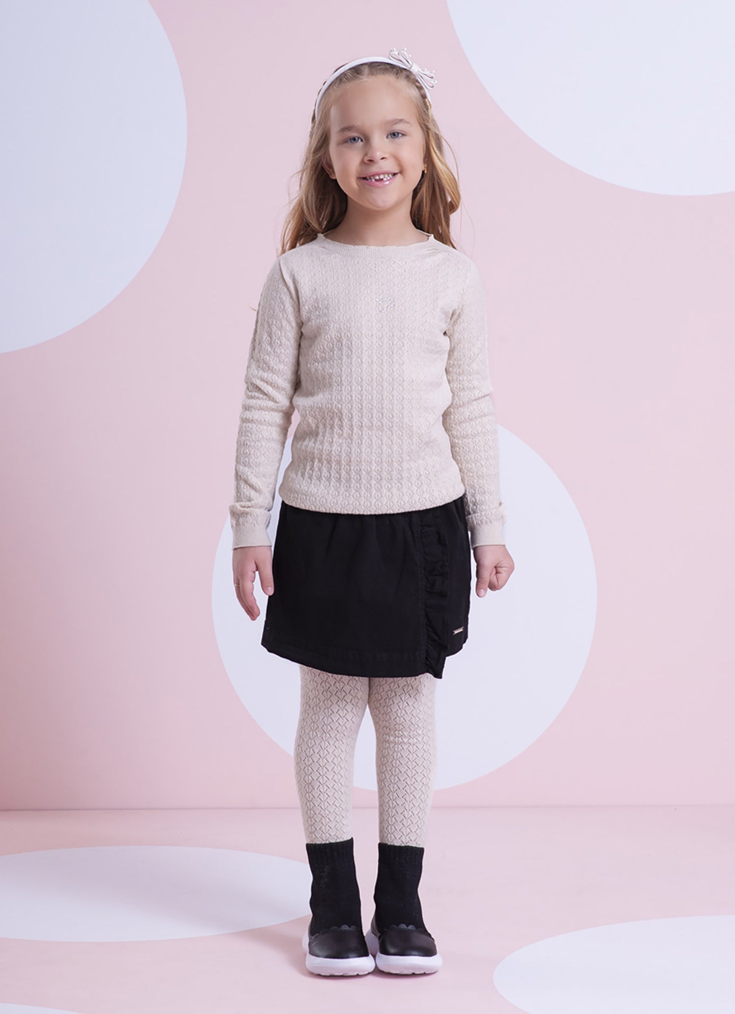 Meia Calça Tricot Rendada