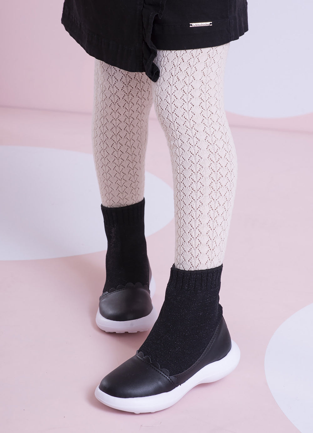 Meia Calça Tricot Rendada