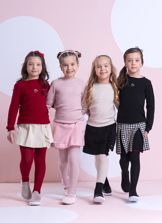 Meia Calça Tricot Rendada