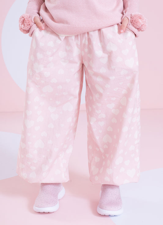 Calça Bloomer Algodão Estampa Corações