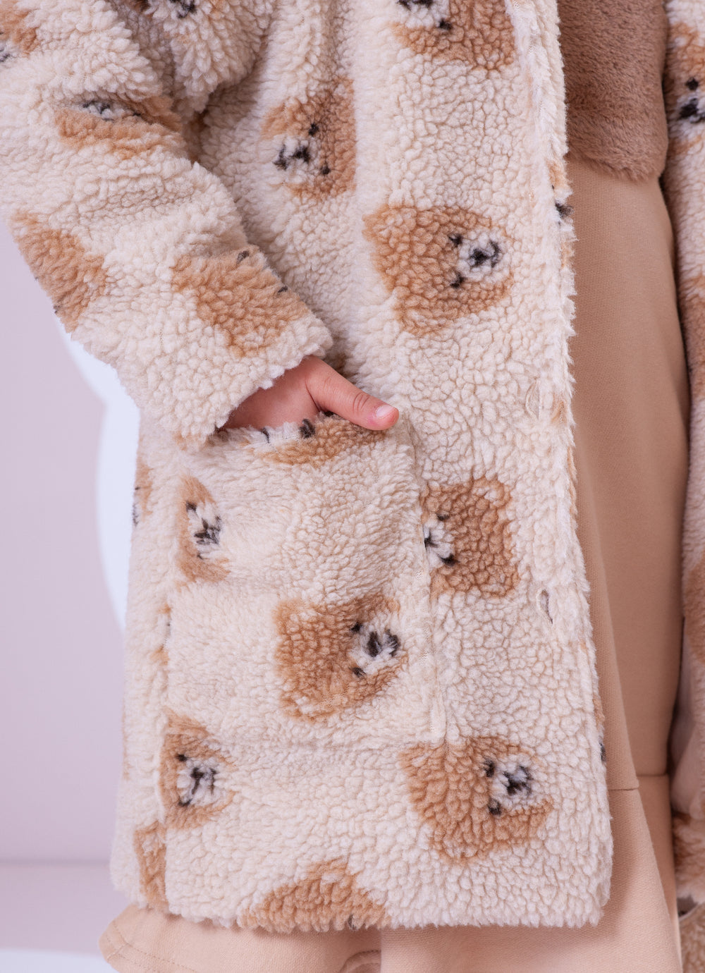 Maxi Casaco Teddy Rosto Ursinhas