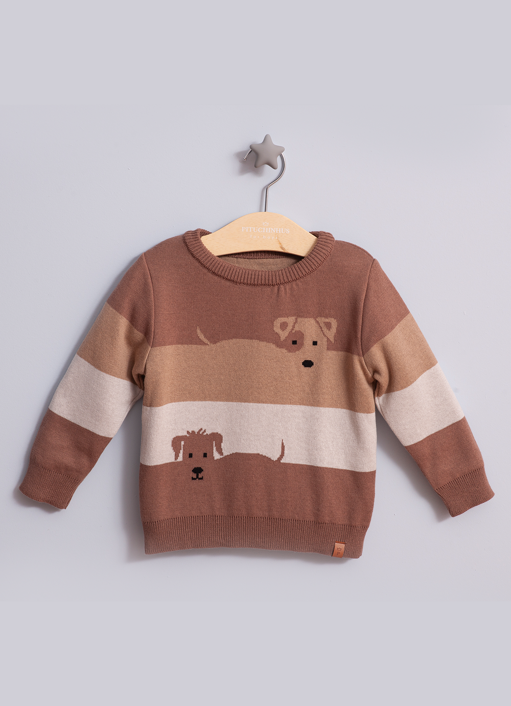 Blusa Tricot Listras Cachorros For Boys
