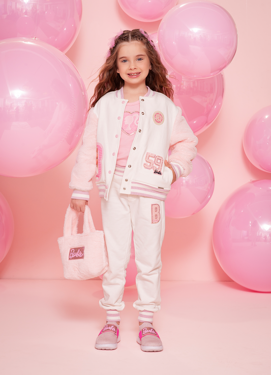 Calça Jogging Moletom Patche Barbie