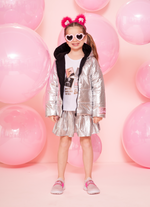 Saia Short Malha Prata Barbie