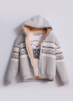 Casaco Tricot Jacquard Listra Forro Pele For Boys