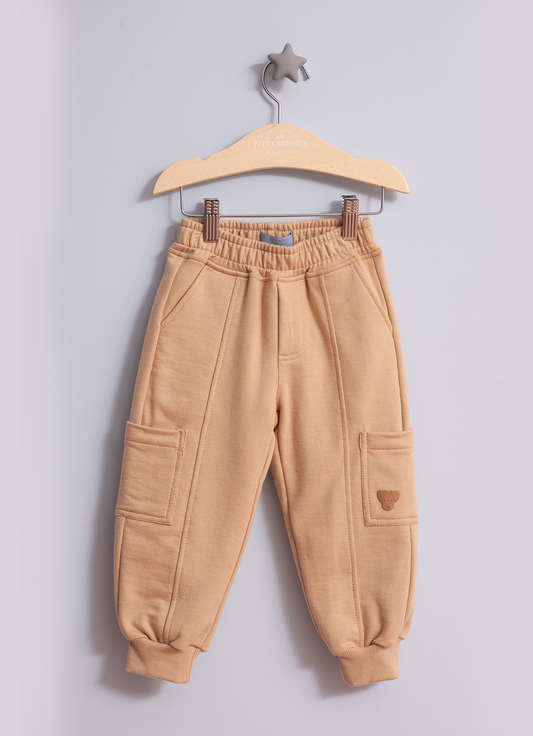 Calça Moletom Recorte e Bolsos