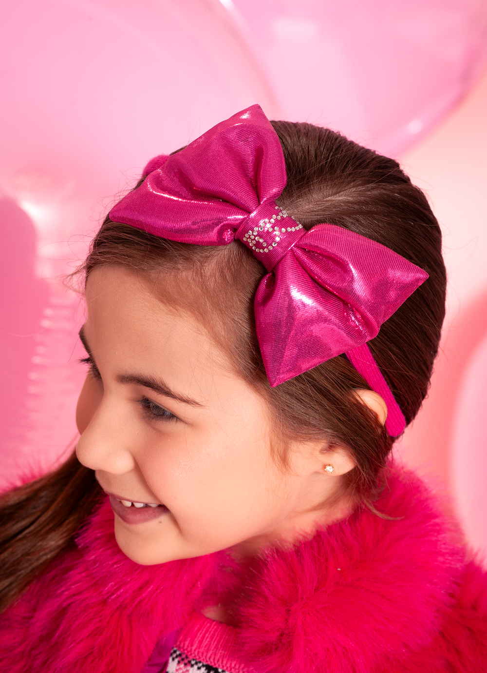 Arco Laço Puffer Malha Foil Barbie