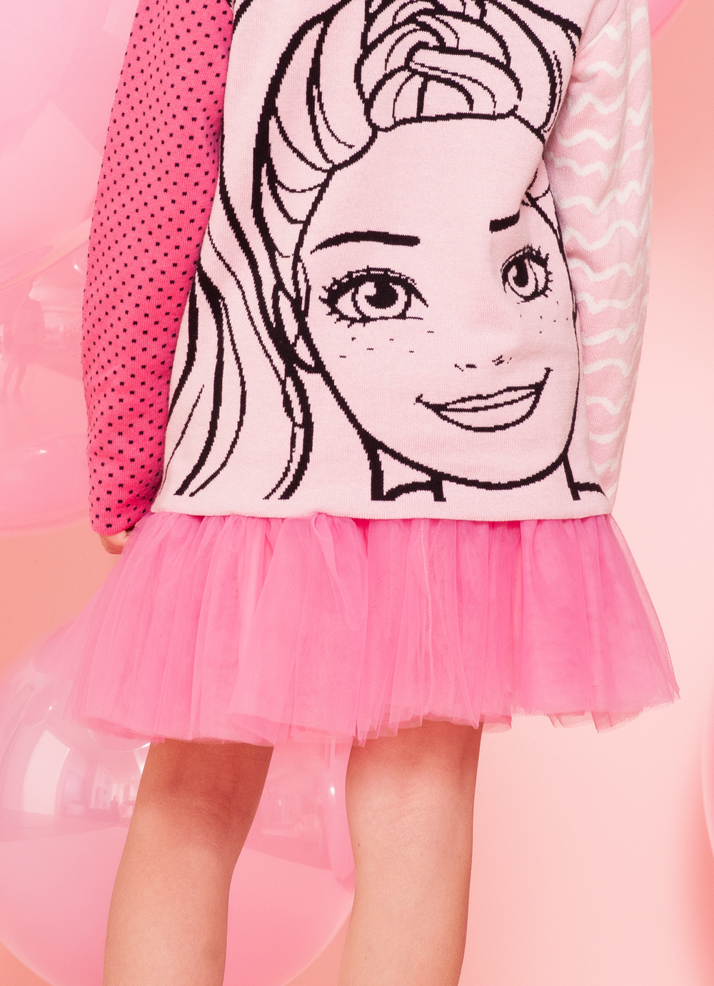 Saia Short Tule Babado Barbie