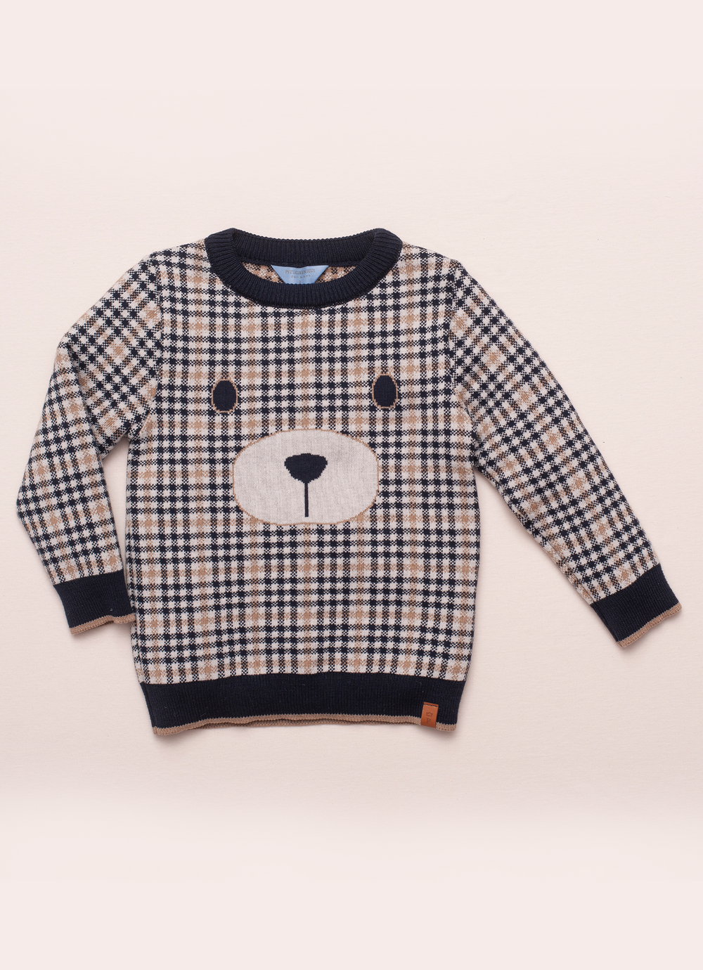 Blusa Tricot Xadrez Ursinho For Boys