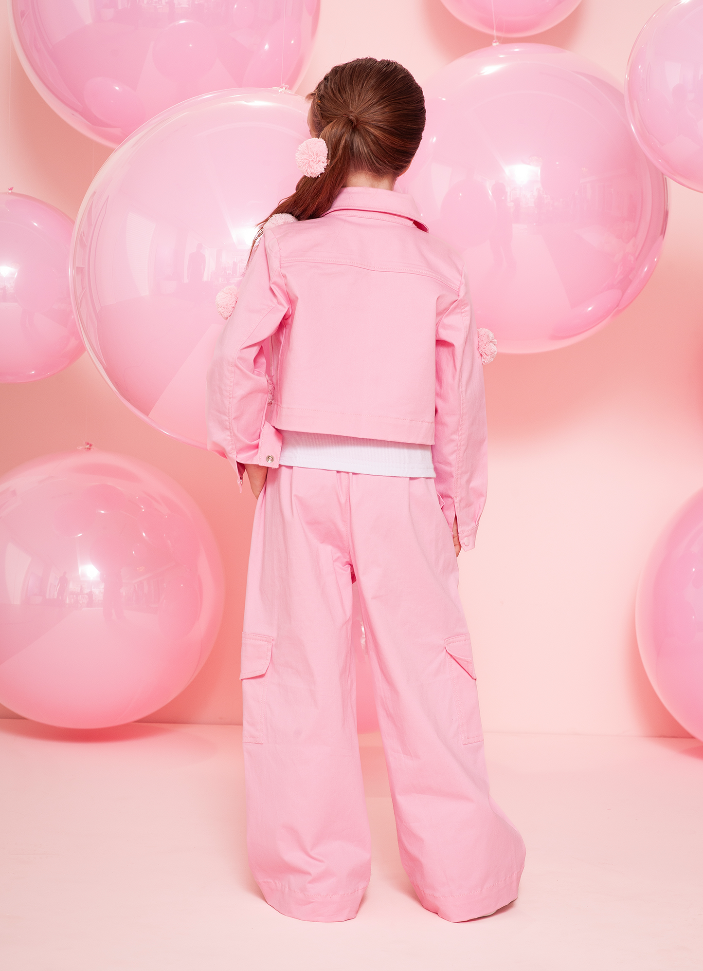 Calça Cargo Sarja Patche Barbie
