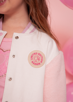 Jaqueta Moletom Mangas Pele Patches Barbie