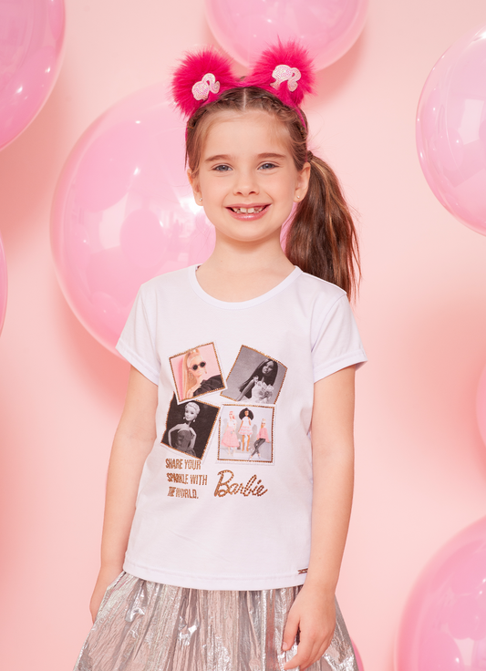 Blusa Cotton Serigrafia Fotos Barbie