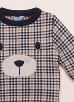Blusa Tricot Xadrez Ursinho For Boys