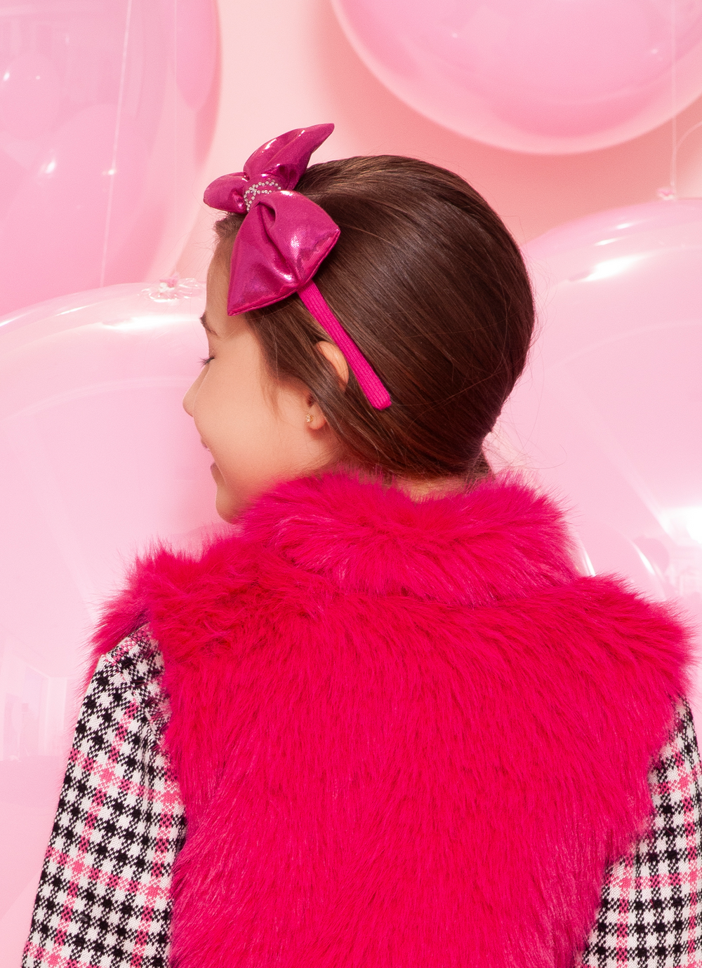 Arco Laço Puffer Malha Foil Barbie