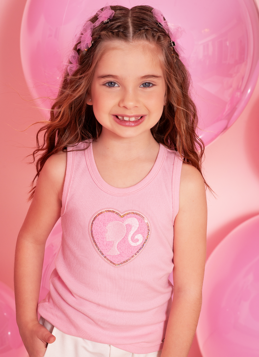 Regata Ribana Patche Coração Barbie