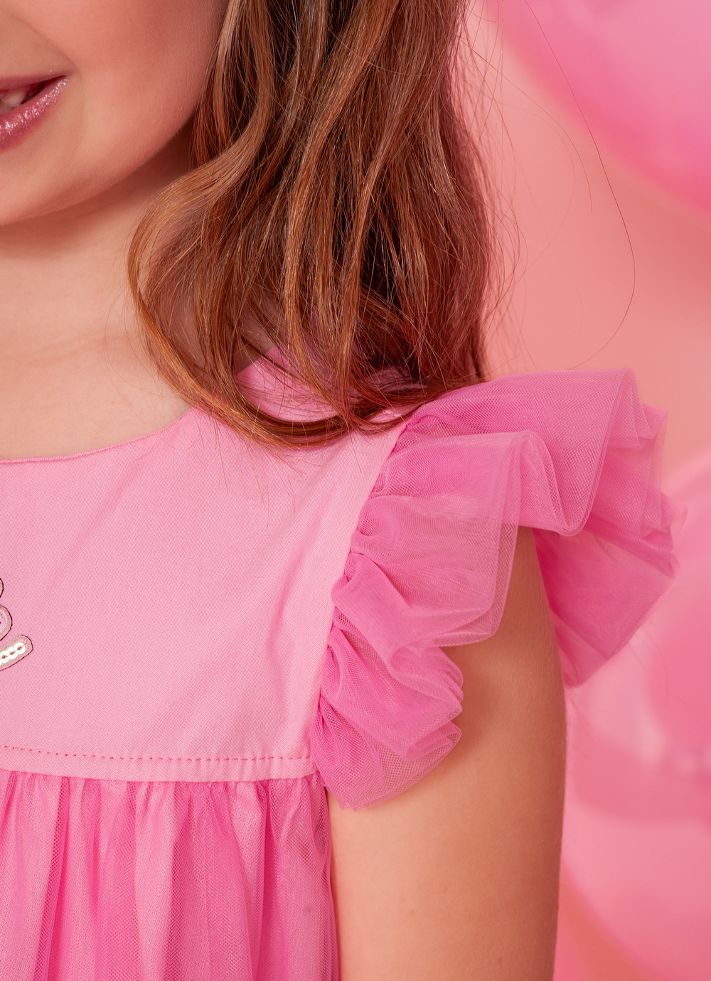 Vestido Tule Patche Barbie