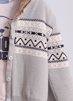 Casaco Tricot Jacquard Listra Forro Pele For Boys