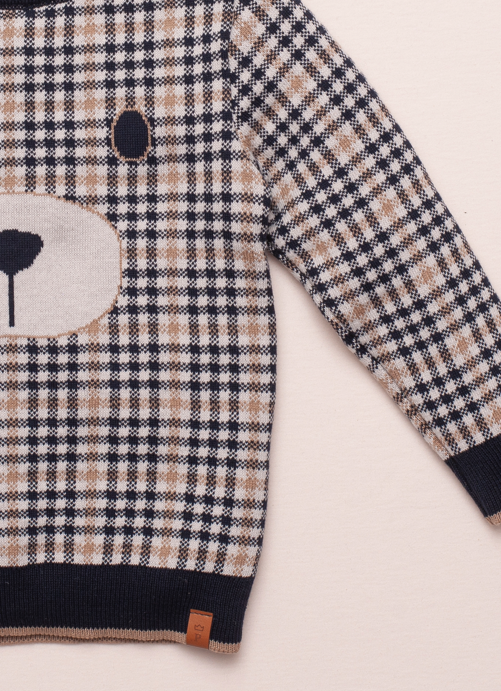 Blusa Tricot Xadrez Ursinho For Boys