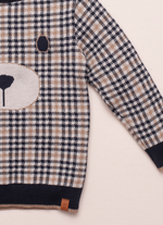 Blusa Tricot Xadrez Ursinho For Boys