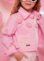 Jaqueta Sarja Multi Patche Barbie Pompom