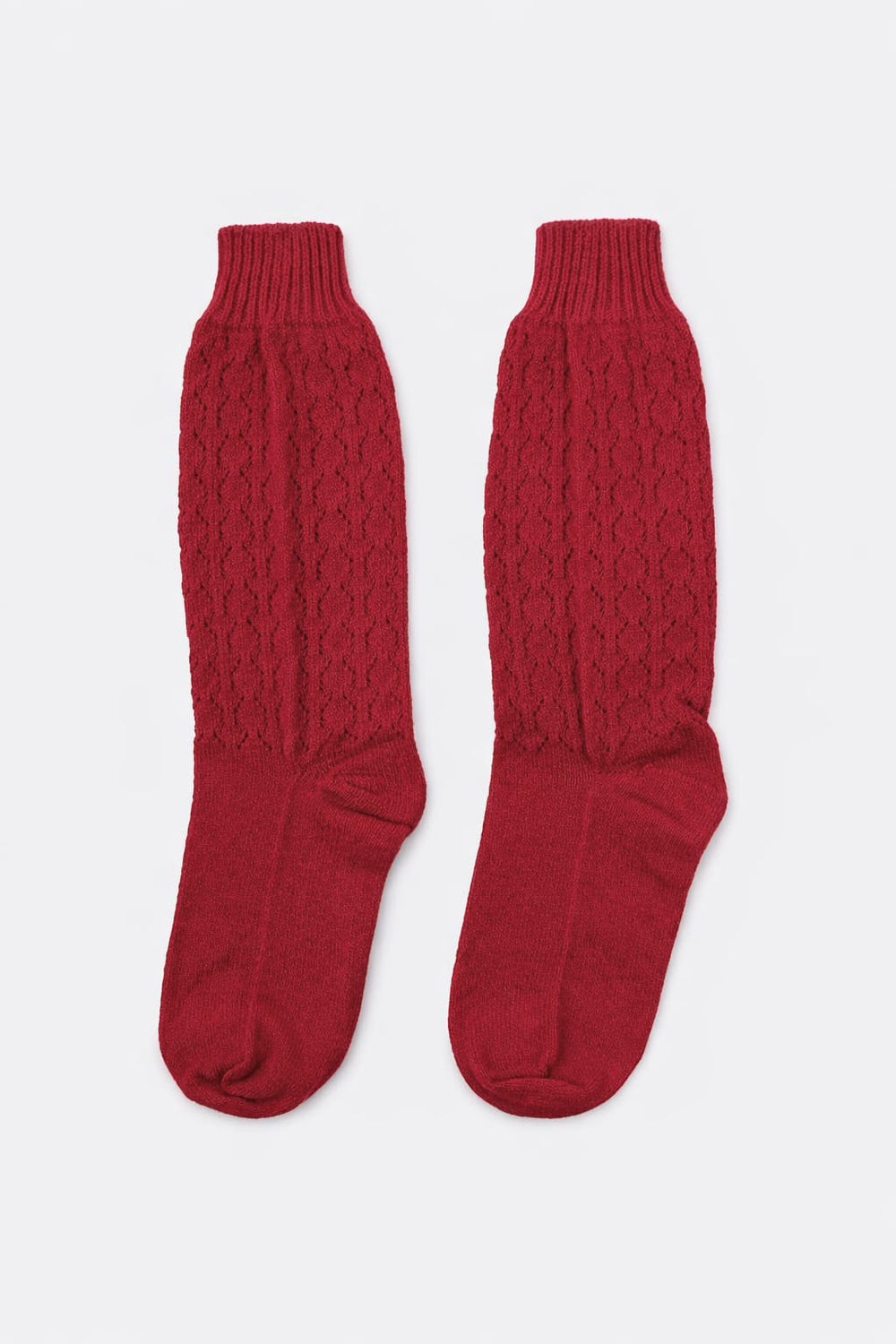 Meia Tricot Ponto Rendado Lacinhos