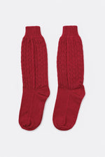 Meia Tricot Ponto Rendado Lacinhos