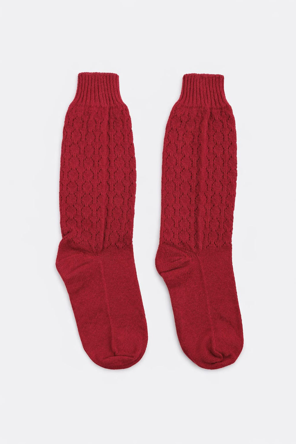 Meia Tricot Ponto Rendado Lacinhos