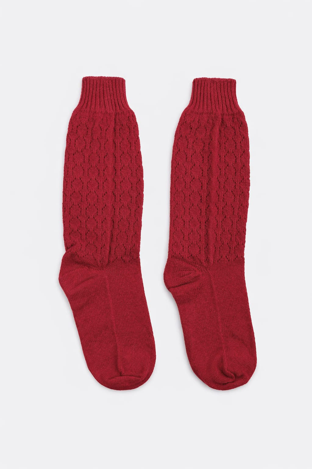 Meia Tricot Ponto Rendado Lacinhos